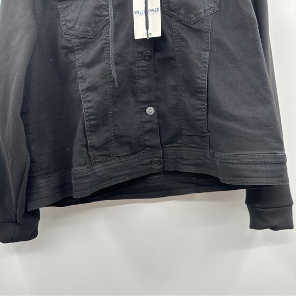 Wallflower‎ Women's The Dreamer 2 Fer Black Long Sleeve Denim Jacket Size 2X NEW - Picture 5 of 12